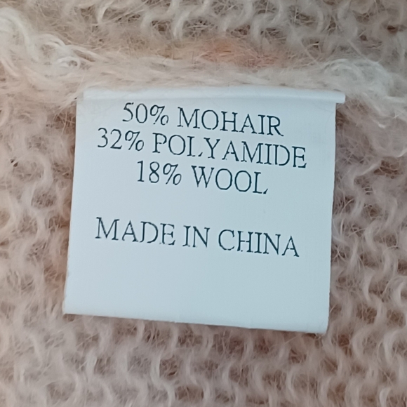 Parrish Mohair Wool Sz M Neutral Colorblock Open Front Long Cardigan - Picture 9 of 11